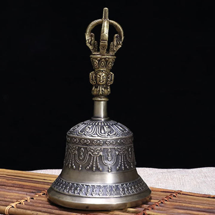 Buddha Stones Tibetan Meditation Bell and Vajra Dorje Copper Enlightenment Decoration Set - image 3