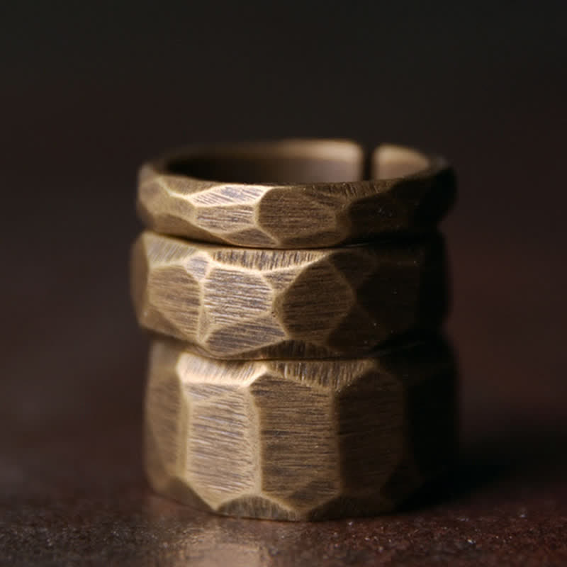 Buddha Stones Tibetan Simple Design Copper Wealth Ring - image 1