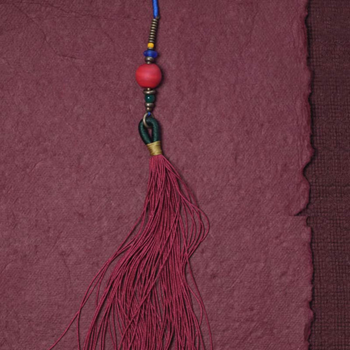 Buddha Stones 108 Mala Beads Bodhi Seed Dzi Bead Peace Tassel Bracelet - image 11