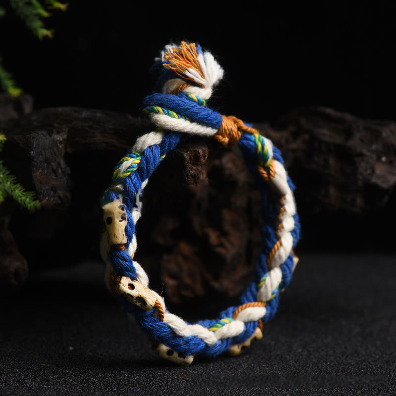 Buddha Stones Tibetan Zakiram Goddess of Wealth Bead Engraved Handmade Luck Bracelet - image 14