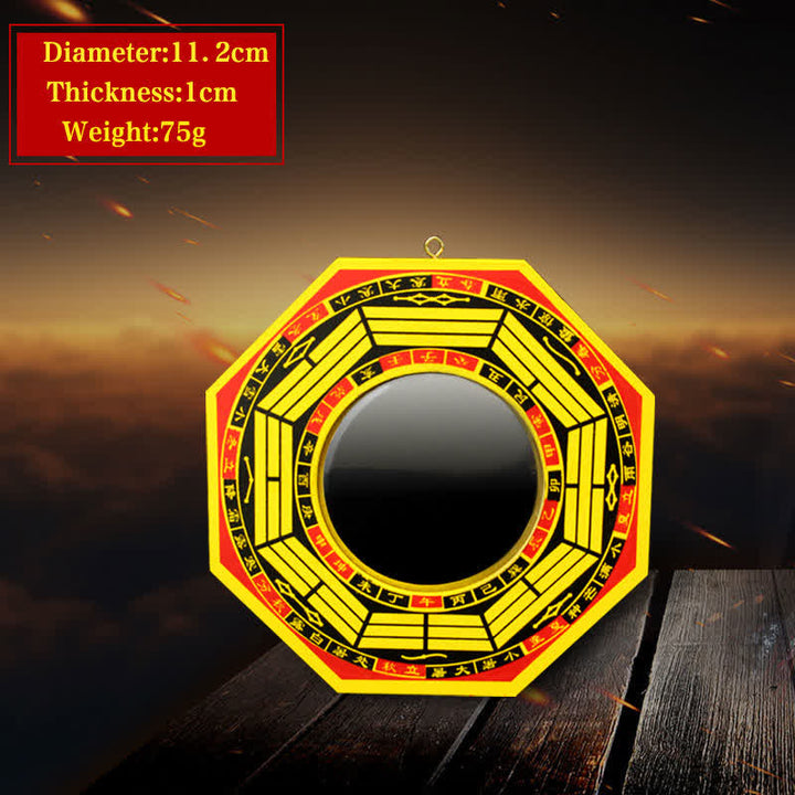 Buddha Stones Feng Shui Bagua Map Balance Living Room Energy Map Mirror - 4 IN - Convex Mirror - Yellow - image 9