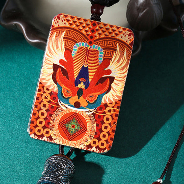Buddha Stones PiXiu Ebony Wood Luck Wealth Tassel Car Hanging Decoration - image 2