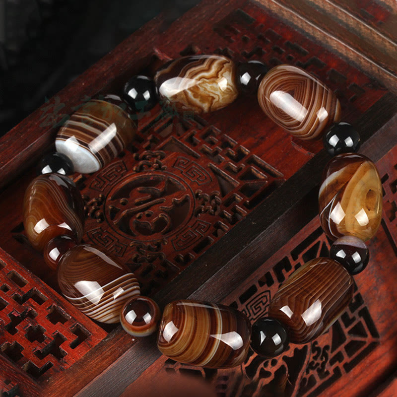 Buddha Stones Natural Sardonyx Courage Happiness Bracelet - image 4