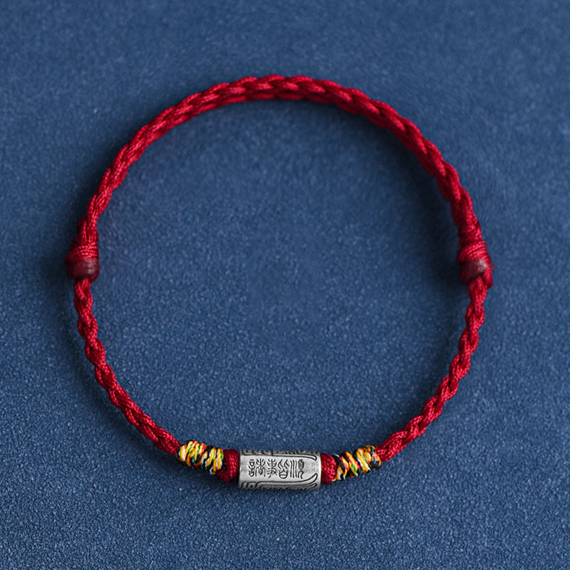 Buddha Stones Handcrafted 925 Sterling Silver Everything Goes Well Design Protection Strength Bracelet Anklet - image 14