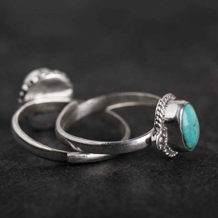 Buddha Stones 925 Sterling Silver Turquoise Wisdom Love Ring - image 15