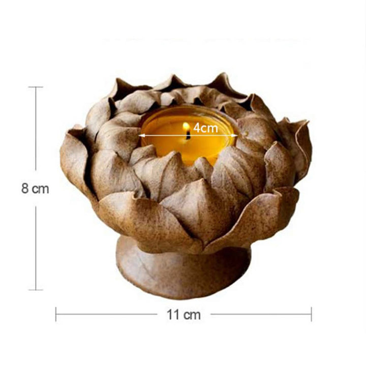 Buddha Stones Lotus Flower Ceramic Candle Holder Incense Burner Home Offering Decoration - image 11