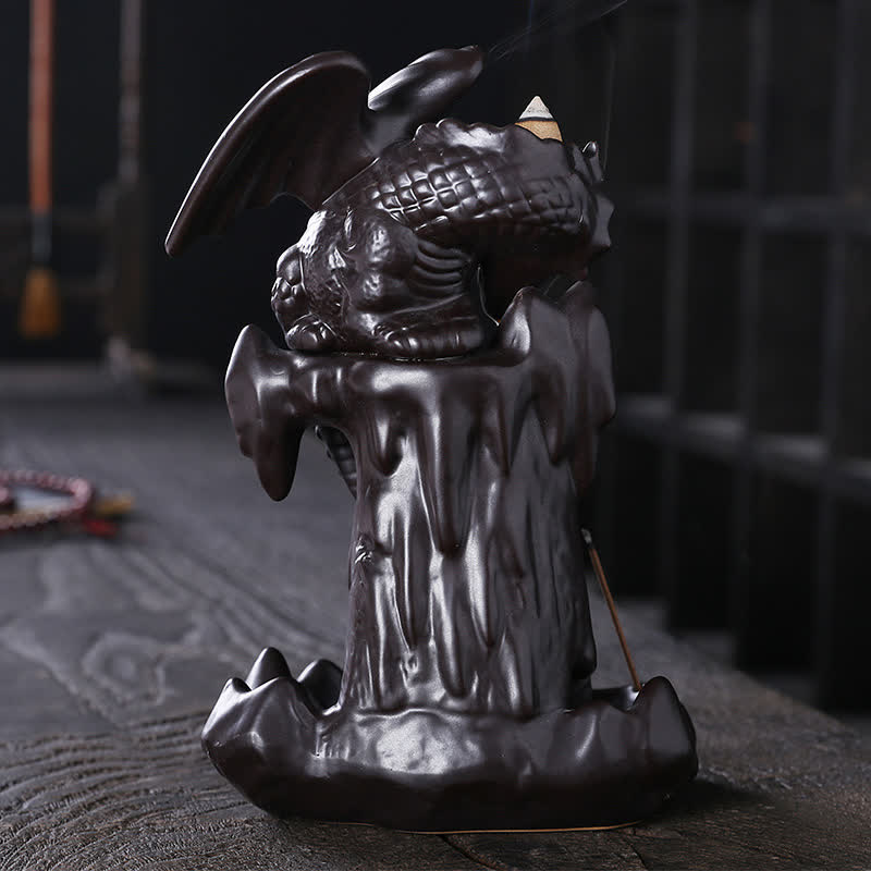 Nordic Dragon Ceramic Backflow Smoke Fountain Meditation Healing Incense Burner Led Ball Decoration - image 4