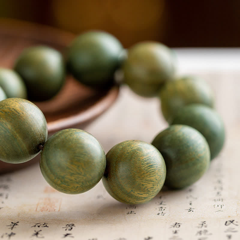Buddha Stones Tibetan Green Sandalwood Soothing Cure Bracelet - image 21