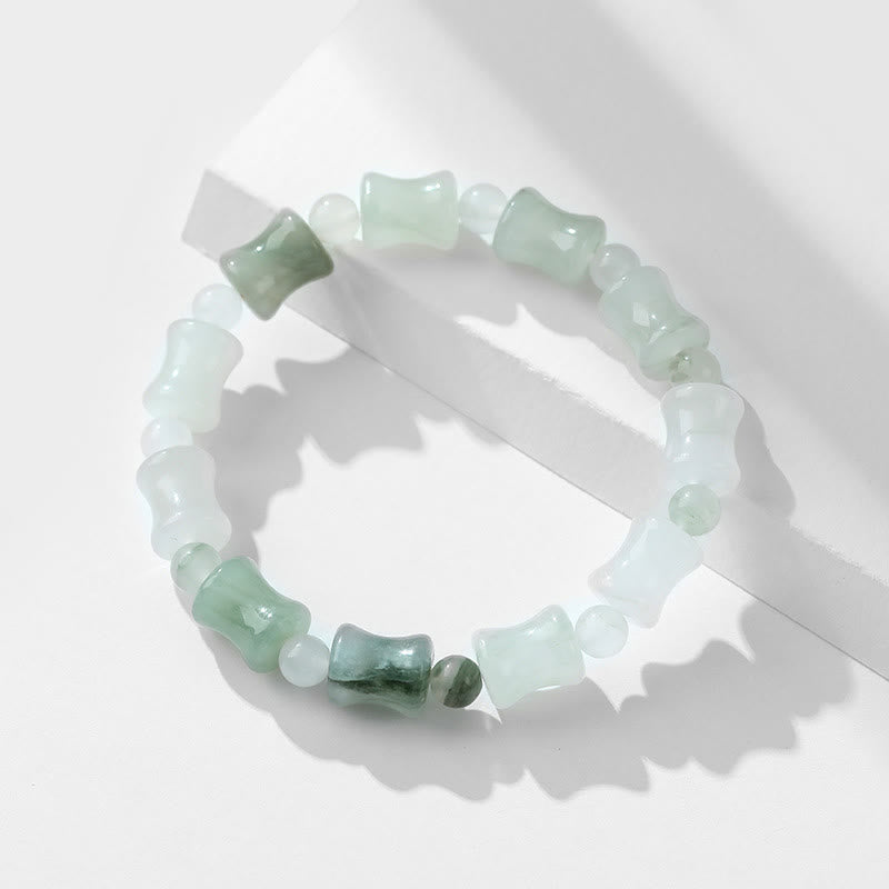 Buddha Stones Jade Coconut Shell Bamboo Pattern Abundance Luck Bracelet - image 5