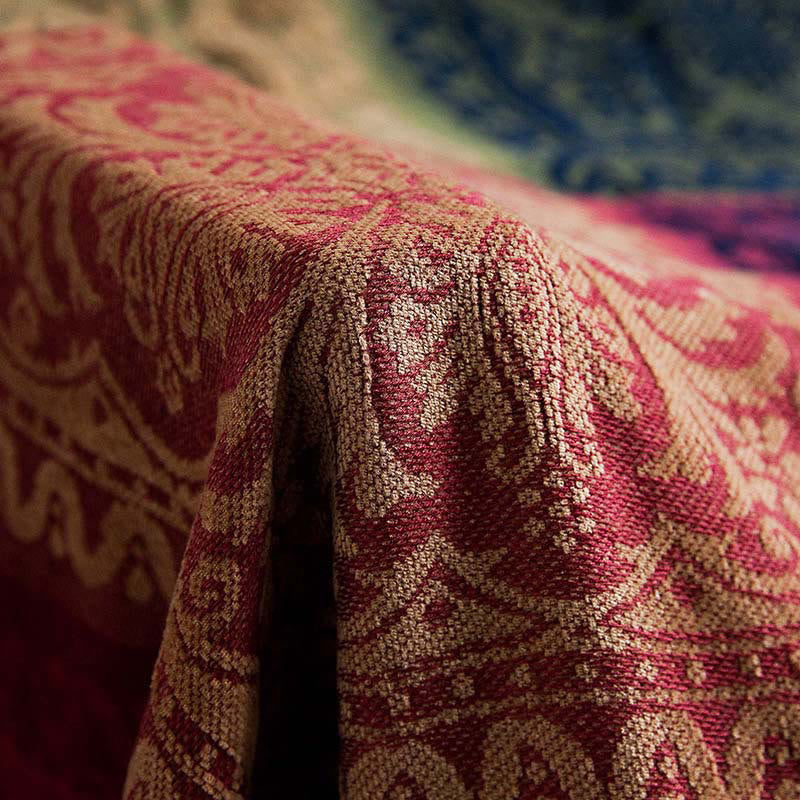 Buddha Stones Tibetan Floral Pattern Hand-Dyed Craftsman Blanket - image 3