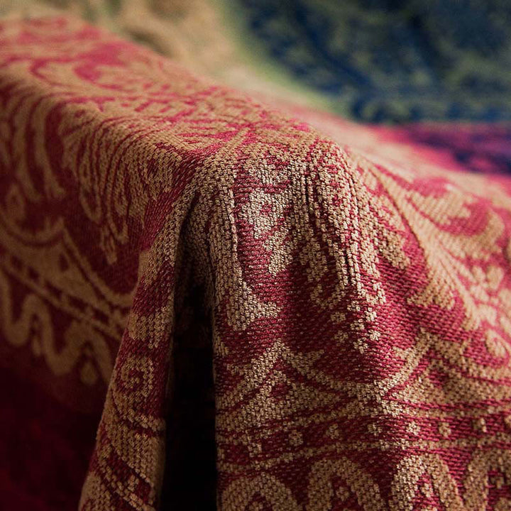 Buddha Stones Tibetan Floral Pattern Hand-Dyed Craftsman Blanket - image 3