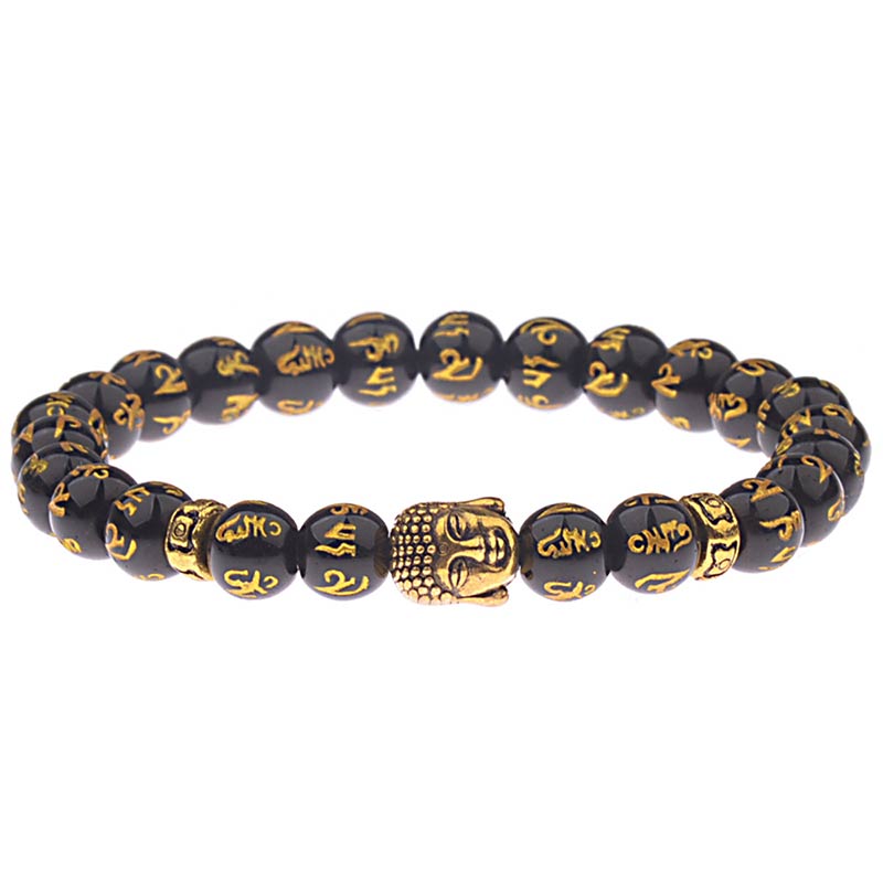 Buddha Stones Tibetan Buddha Mantra Amulet Bracelet - 1 - image 0