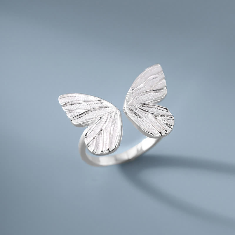 Buddha Stones 925 Sterling Silver Butterfly Love Freedom Ring - image 2