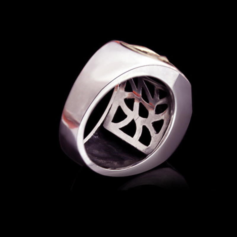 Buddha Stones 925 Sterling Silver Sanskrit Design Carved Protection Adjustable Ring - image 17