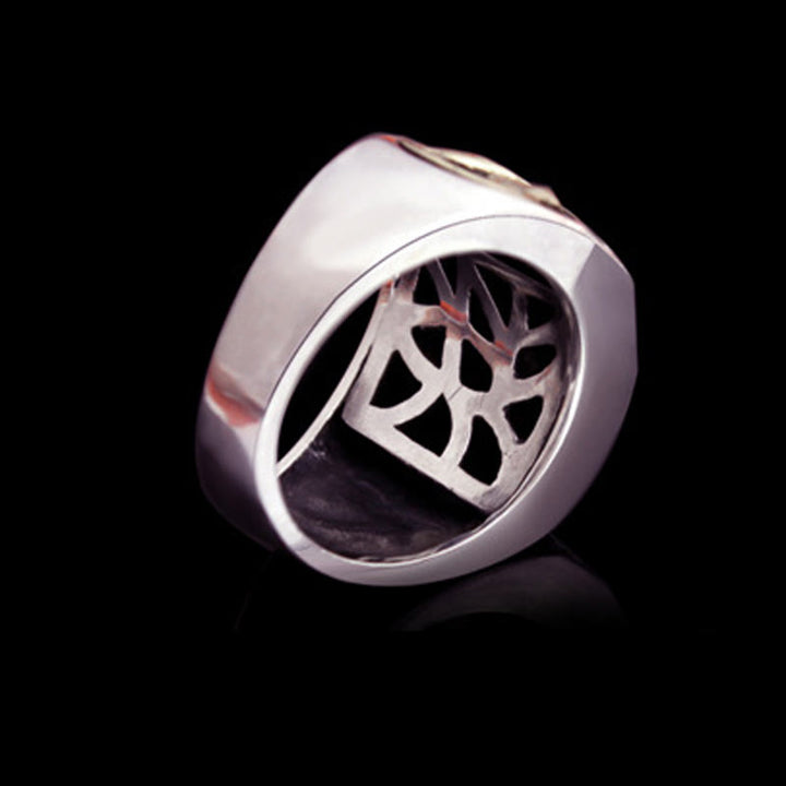 Buddha Stones 925 Sterling Silver Sanskrit Design Carved Protection Adjustable Ring - image 17