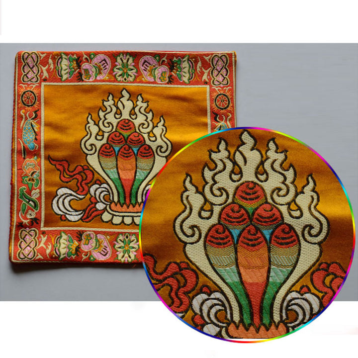 Buddha Stones Prayer Altar Mat Healing Meditation Vajra Auspicious Symbols - image 4