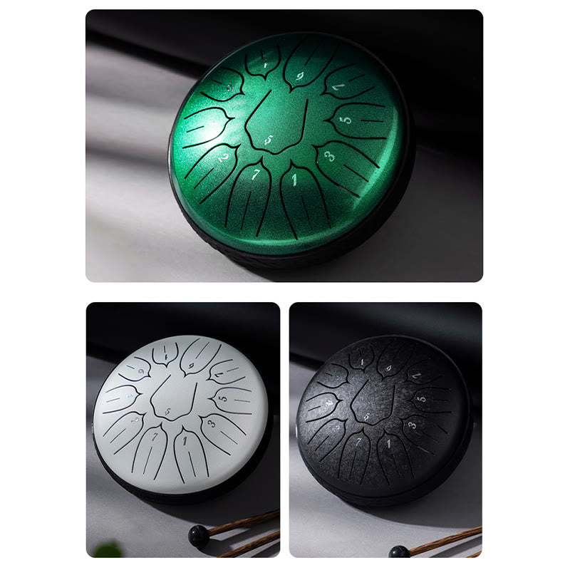 Buddha Stones Steel Tongue Drum Sound Healing Meditation Yoga Lotus Drum Kit 11 Note 6 Inch - image 21