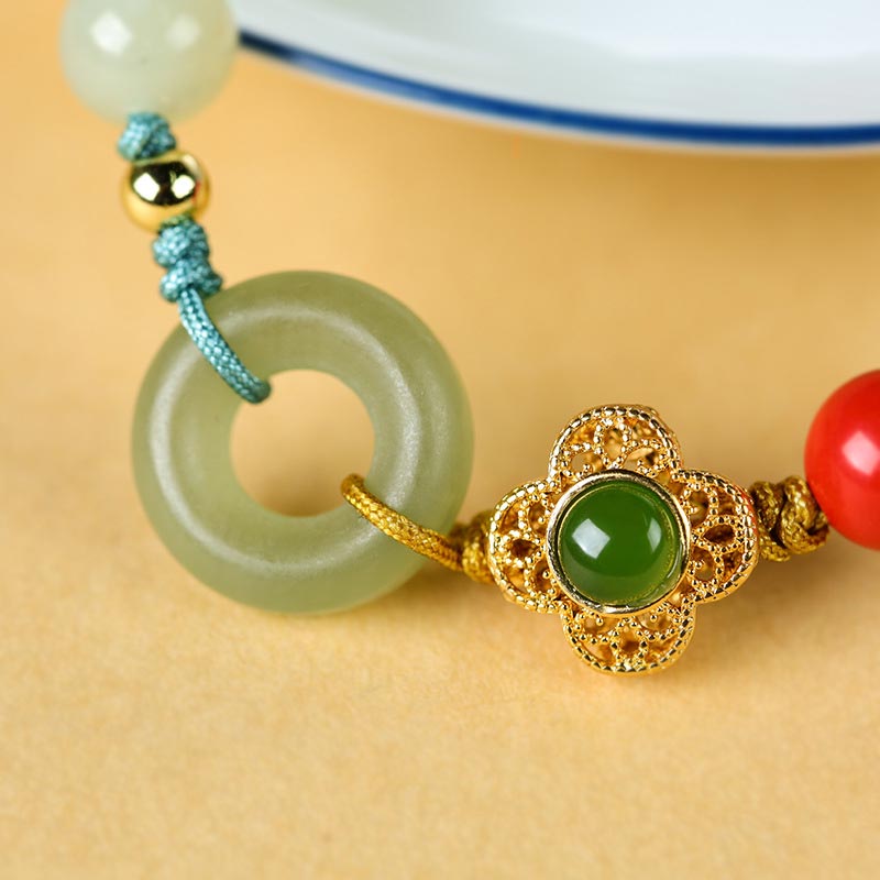 Natural Cinnabar Jade Blessing Bracelet - image 2