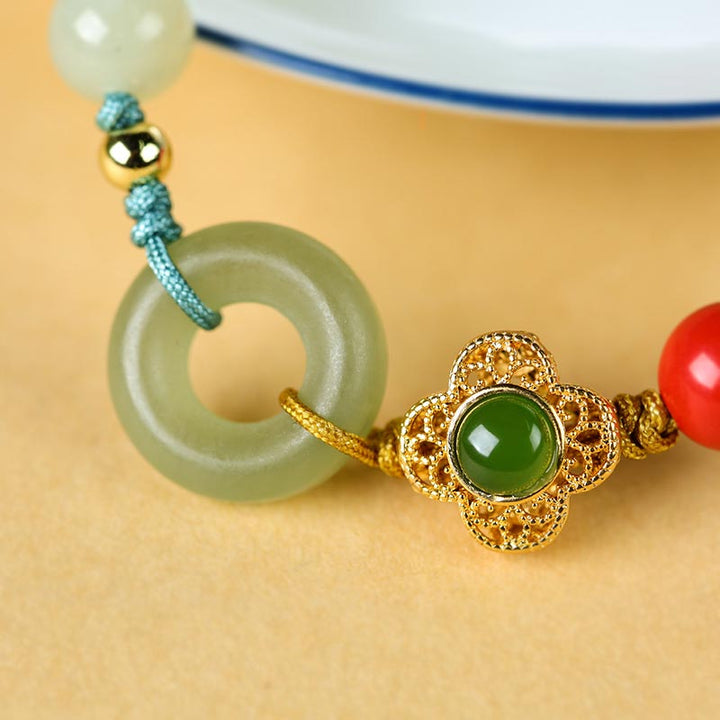 Natural Cinnabar Jade Blessing Bracelet - image 2