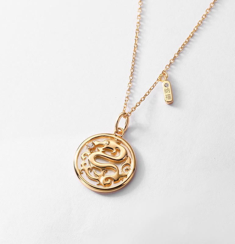 ❗❗❗A Flash Sale- Buddha Stones 925 Sterling Silver Tridacna Stone Year of the Dragon Fu Character Luck Strength Necklace Pendant - image 2