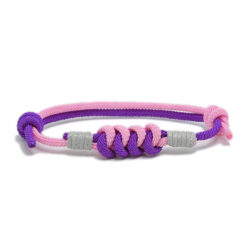 Buddha Stones Simple Design King Kong Knot Strength Braid String Bracelet - Pink&Purple(Bracelet Size 15-25cm) - image 18