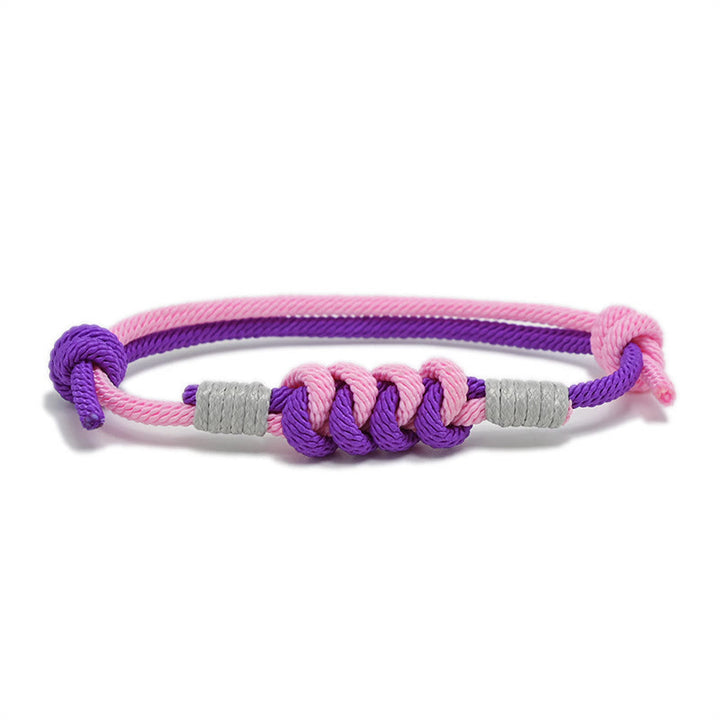 Buddha Stones Simple Design King Kong Knot Strength Braid String Bracelet - Pink&Purple(Bracelet Size 15-25cm) - image 18