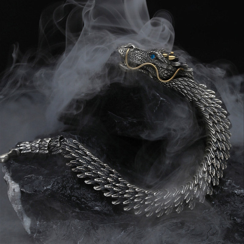 Buddha Stones Nordic Dragon Handmade Amulet Luck Protection Chain Bracelet - image 1