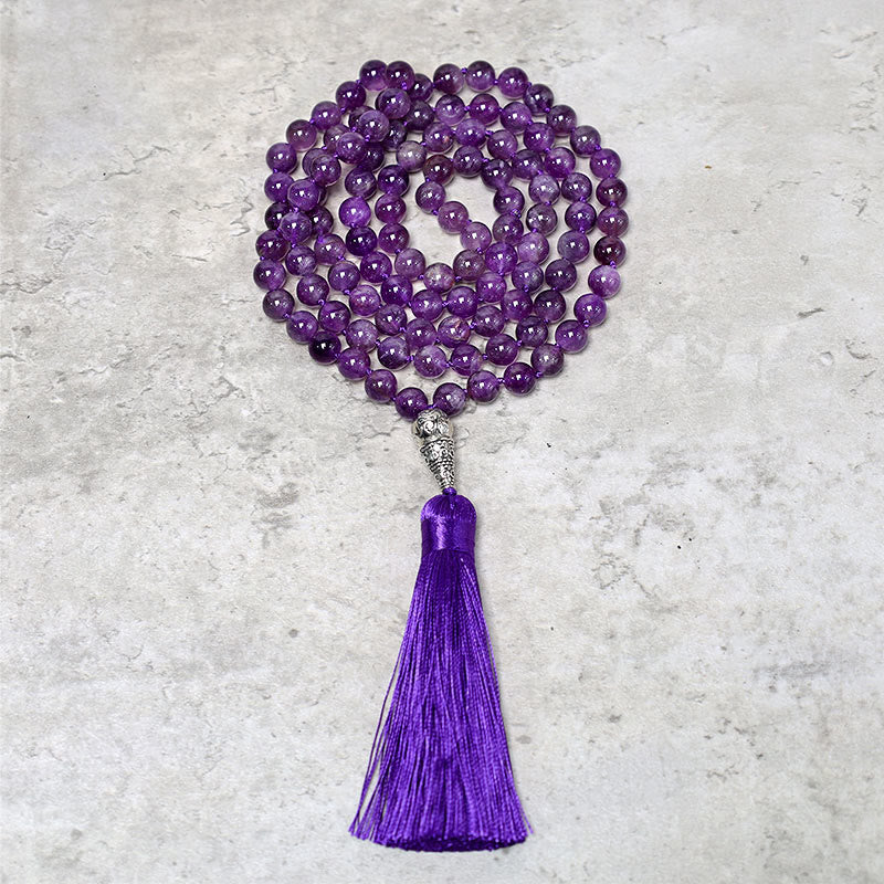 Buddha Stones Tibetan 108 Mala Beads Necklace Yoga Meditation Prayer Beads Necklace - image 0