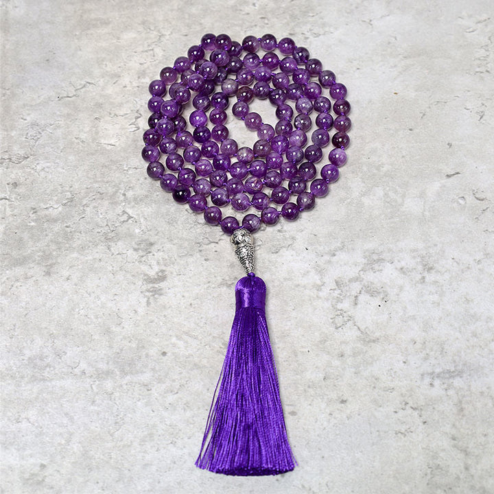 Buddha Stones Tibetan 108 Mala Beads Necklace Yoga Meditation Prayer Beads Necklace - image 0