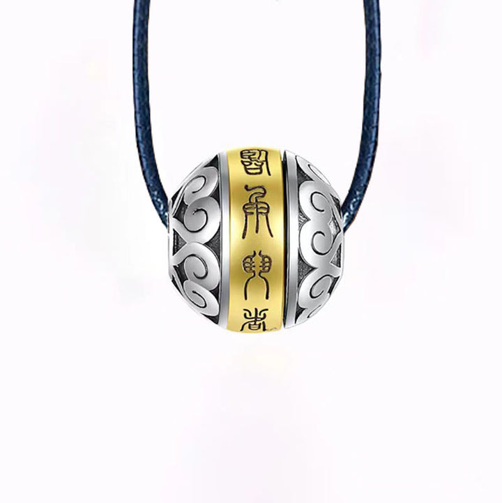 Buddha Stones Taoist Nine-Character Mantra Engraved Amulet Balance Necklace Rotatable Pendant - image 7