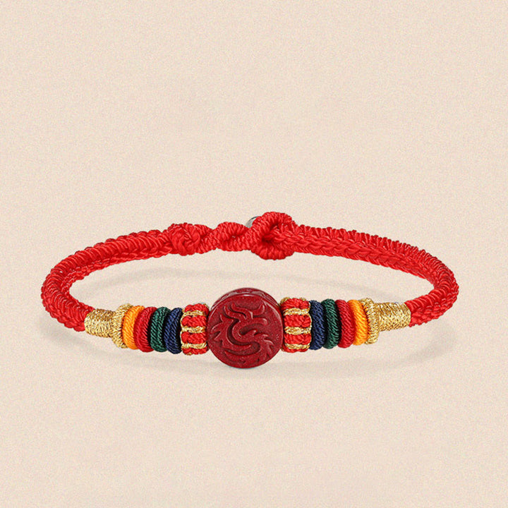 Buddha Stones Year of the Dragon 925 Sterling Silver Chinese Zodiac Cinnabar Auspicious Matches Blessing Bracelet - image 13