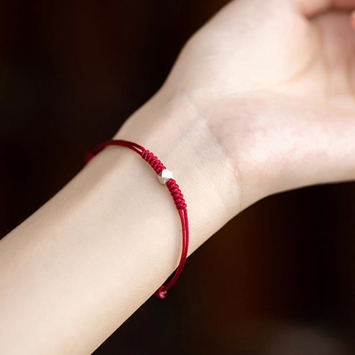 Buddha Stones 925 Sterling Silver Luck Bead Protection Red String Braided Bracelet - image 9