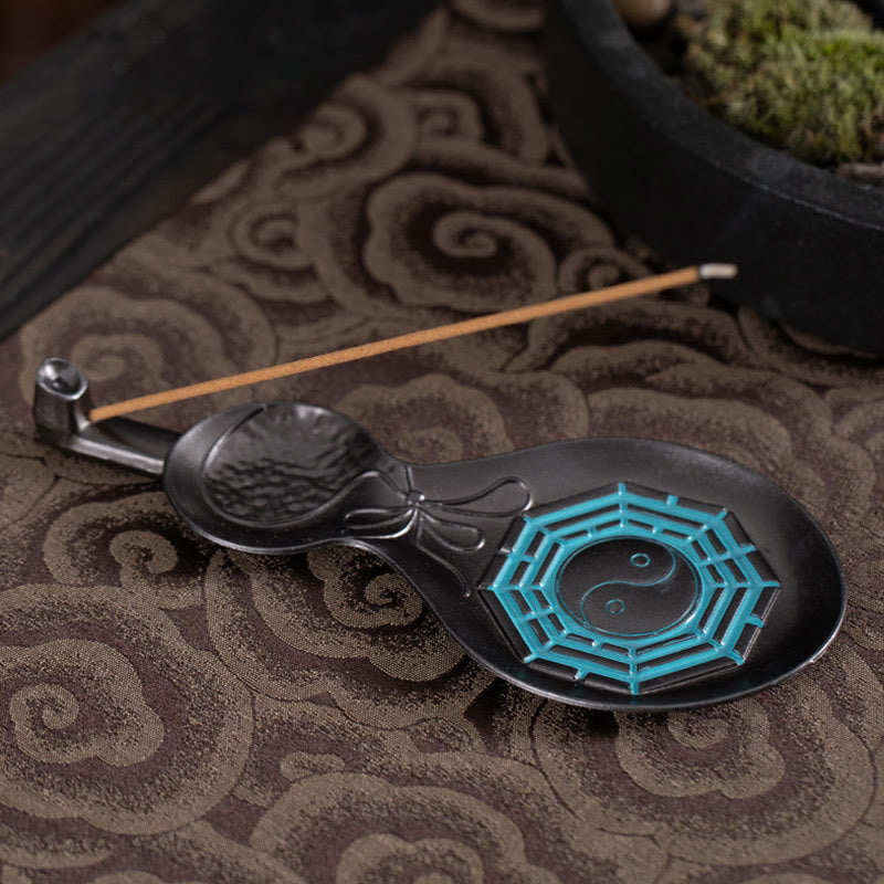 Gourd Yin Yang Bagua Copper Blessing Incense Burner Decoration - Yin Yang Bagua 13.8*6*1.5cm - image 0