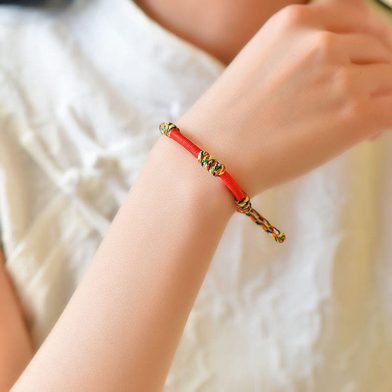 Buddha Stones Tibetan Handmade Colorful King Kong Knot Lucky Protection Braid String Bracelet - image 7
