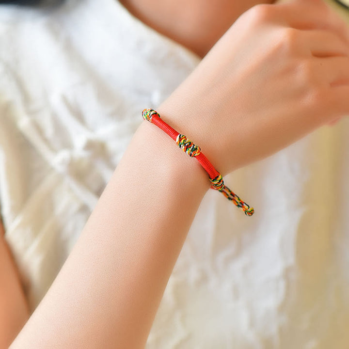 Buddha Stones Tibetan Handmade Colorful King Kong Knot Lucky Protection Braid String Bracelet - image 7