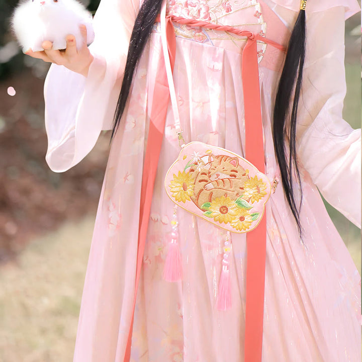 Buddha Stones Embroidery Lucky Panda Cat Shiba Inu Deer Rabbit Fox Flower Cute Animal Hanfu Bag Crossbody Bag Shoulder Bag - image 14