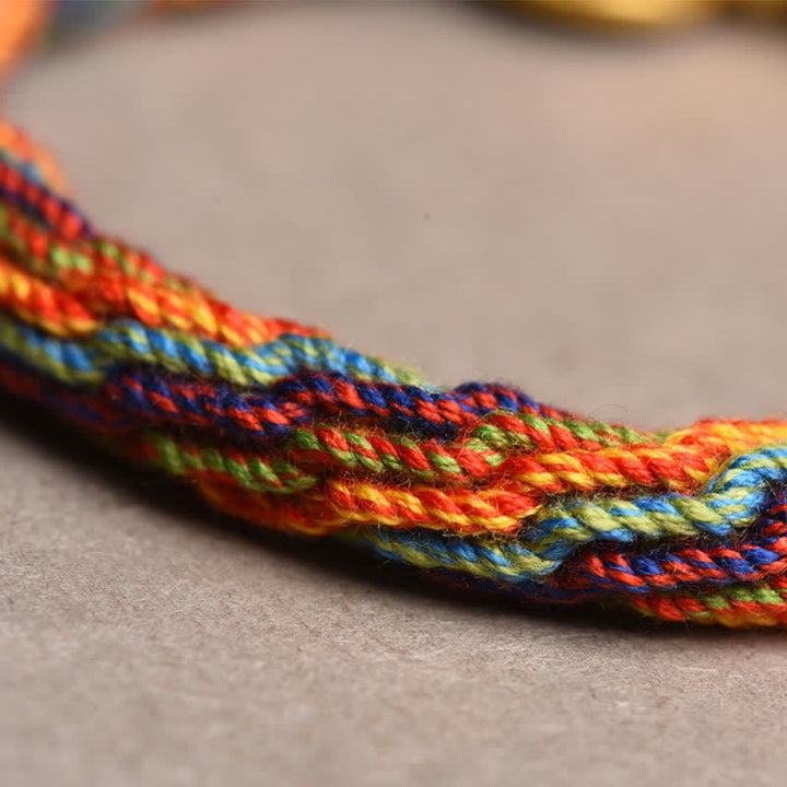 Buddha Stones Tibetan Om Mani Padme Hum Dreamcatcher Luck Colorful Reincarnation Knot String Bracelet - image 9