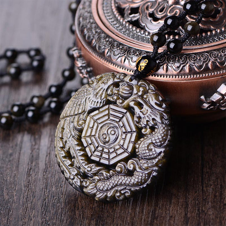 Buddha Stones Golden Obsidian Healing Energy Necklace Pendant - image 4