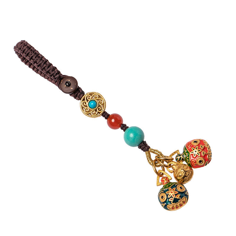 Buddha Stones Gold Swallowing Beast Family Luck Car Key Chain Phone Hanging Decoration - image 6
