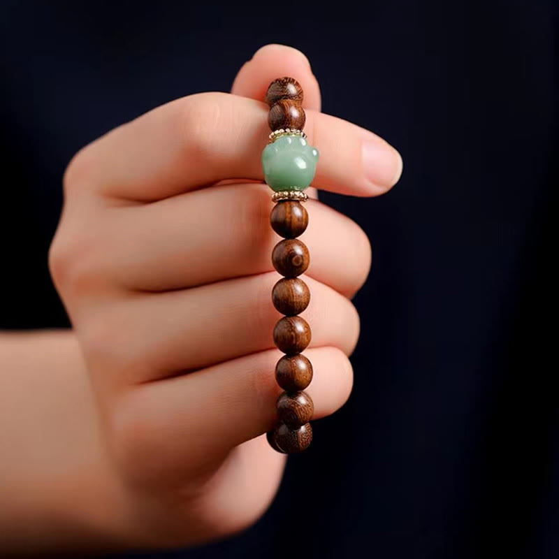 Buddha Stones Sandalwood Lovely Cat Paw Protection Bracelet - image 3