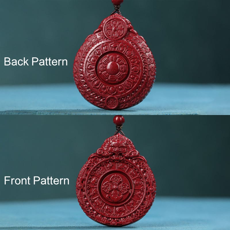 Buddha Stones Chinese Zodiac Natural Cinnabar Bagua Amulet Keep Away Evil Spirits Necklace Pendant - image 4