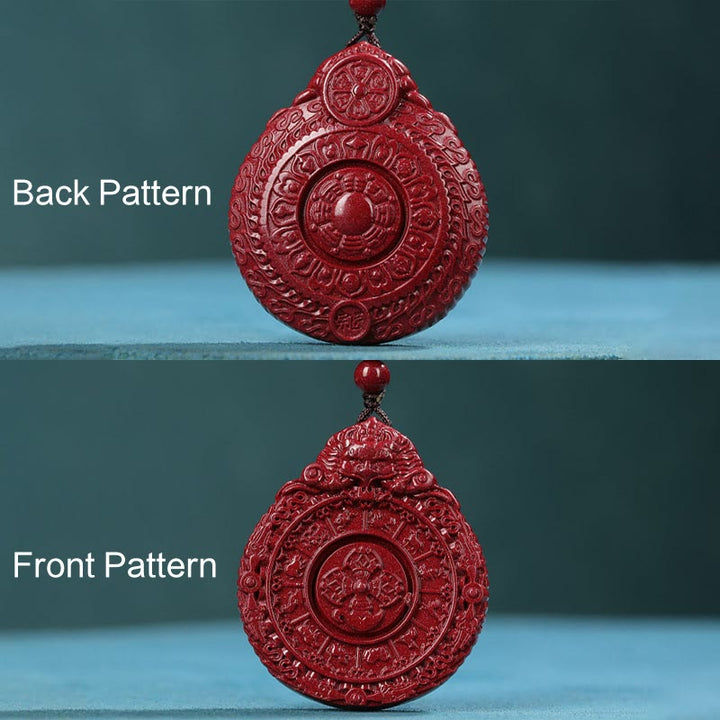 Buddha Stones Chinese Zodiac Natural Cinnabar Bagua Amulet Keep Away Evil Spirits Necklace Pendant - image 4