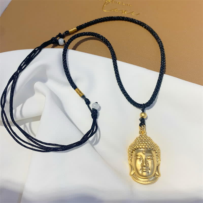 Buddha Stones Gold Buddha Copper Wealth Necklace Pendant - image 2
