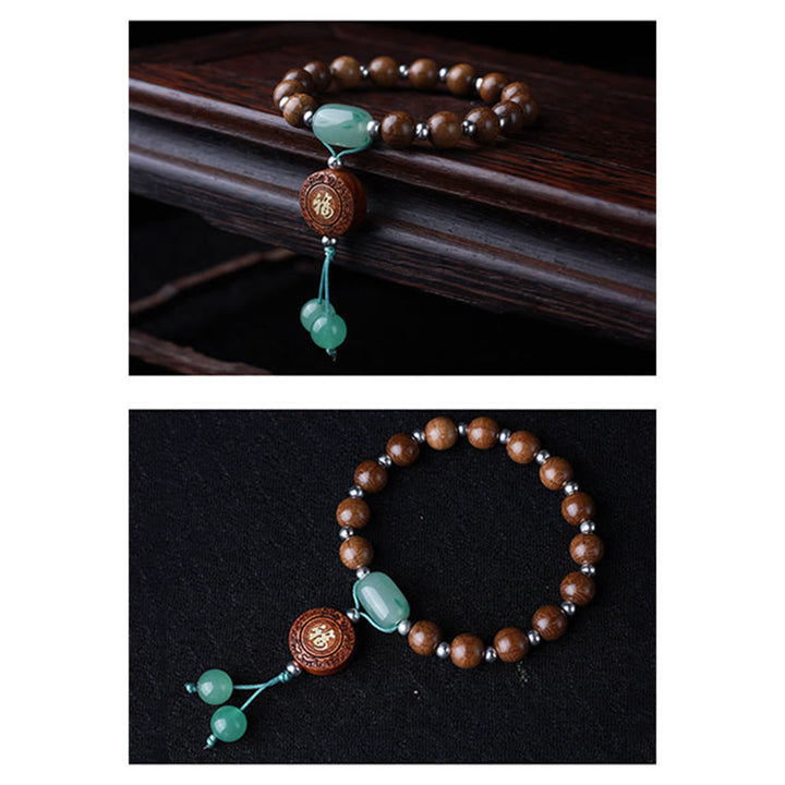 Buddha Stones Abelia Biflora Wood Happiness Protection Bracelet - image 6
