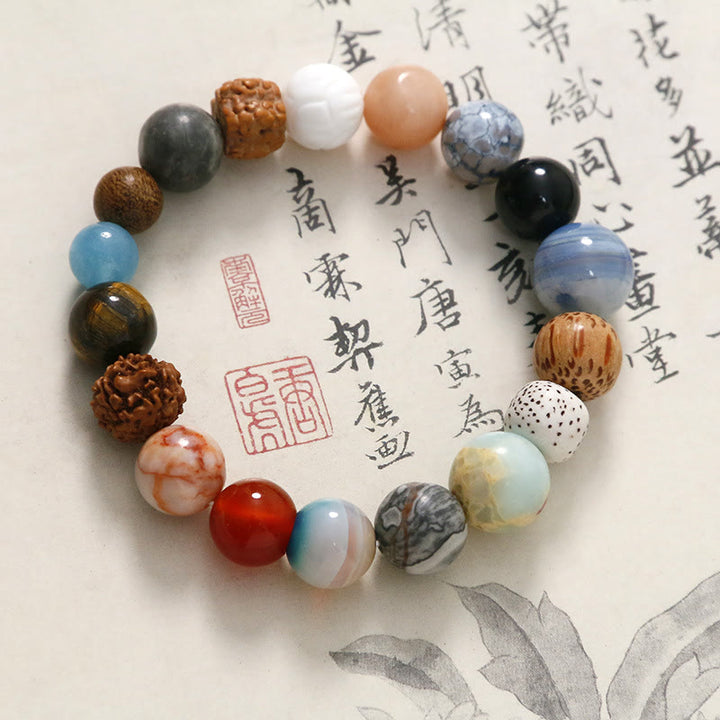 Buddha Stones Natural Bodhi Seed Crystal Stone Agate Keep Away Evil Spirits Bracelet - image 8