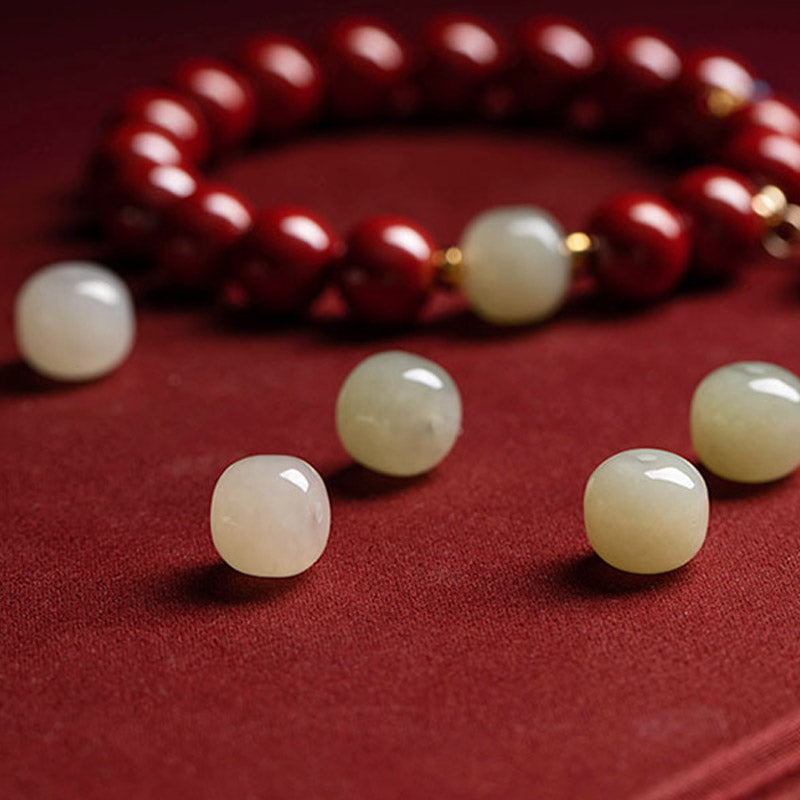 Buddha Stones Cinnabar Jade Healing Protection Charm Bracelet - image 9