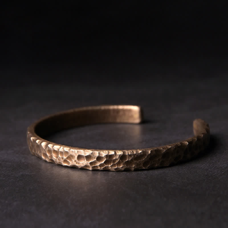 Buddha Stones Simple Design Copper Wealth Cuff Bracelet - Large 63mm - image 0