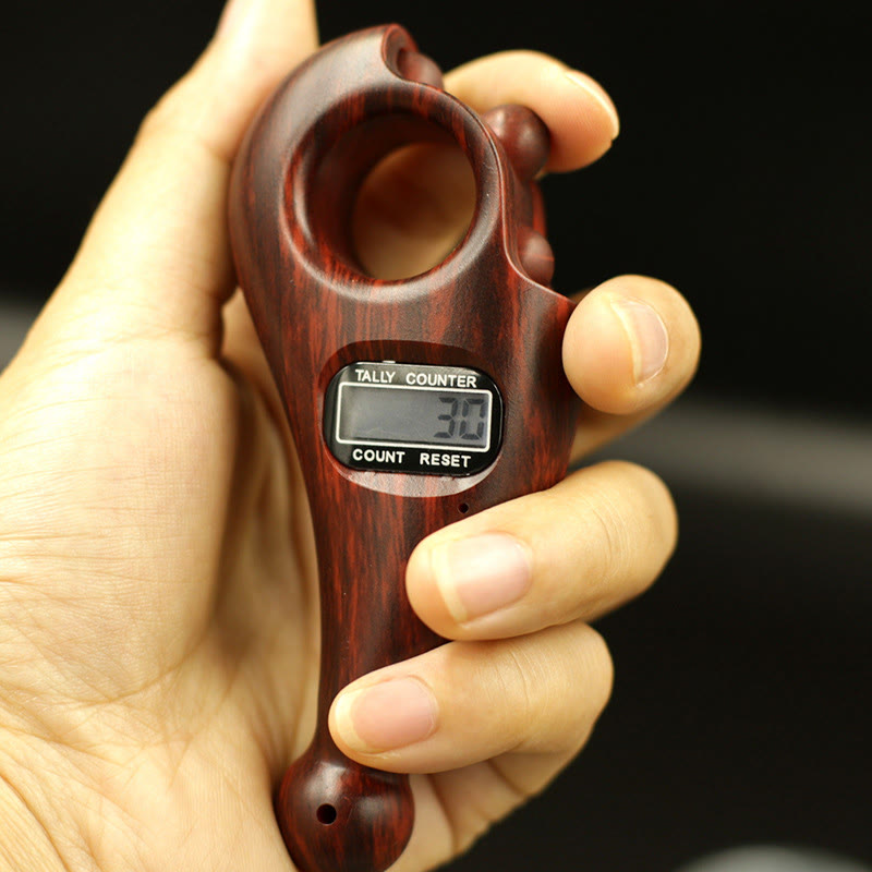 Prayer Digital Buddha Beads Counter For Prayer Meditation Relaxation Active Fingers - Rosewood Color - image 1