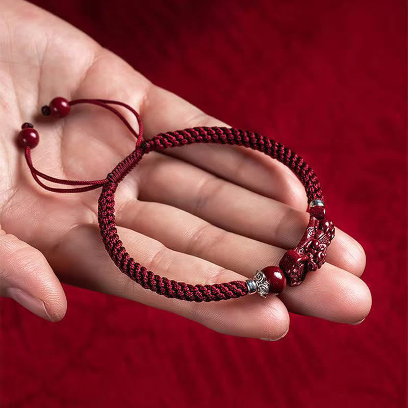 Buddha Stones Handcrafted PiXiu Cinnabar Wealth Luck Braided Bracelet - image 20