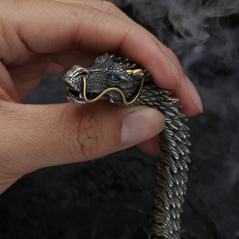 Buddha Stones Nordic Dragon Handmade Amulet Luck Protection Chain Bracelet - image 3